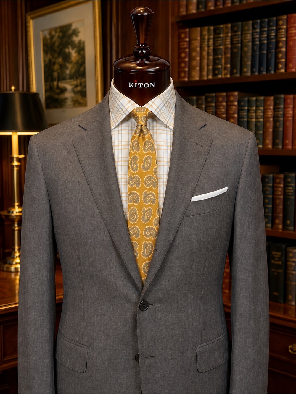 Kiton Luxury Summer Suit in a Gray Cashmere/Cotton/Silk Blend (Shirt & Tie Incl)